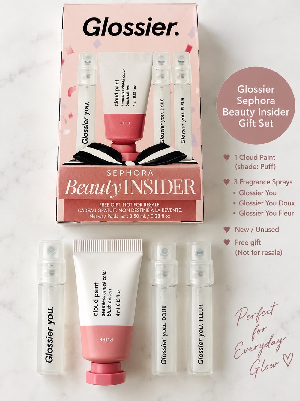 Glossier Cloud Paint Puff Cream Blush & set